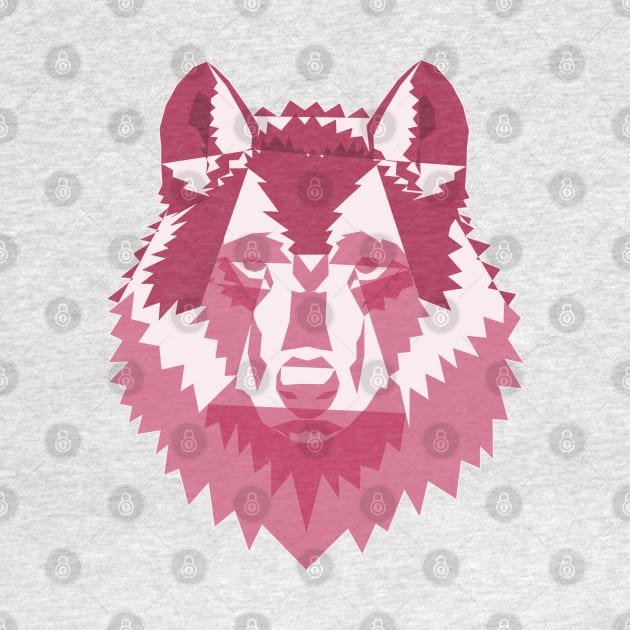 Geometric Pink Wolf by Kikabreu